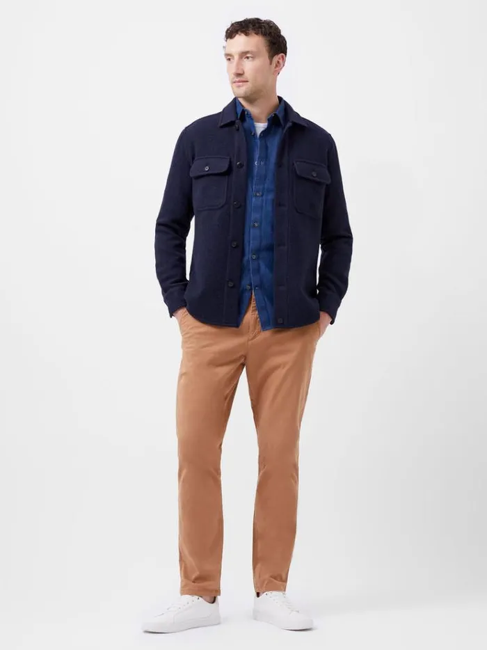 French Connection Coats and Jackets Brushed Overshirt Marine 8211 Man