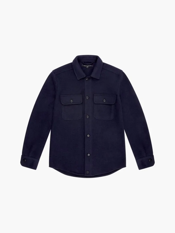 French Connection Coats and Jackets Brushed Overshirt Marine 8211 Man