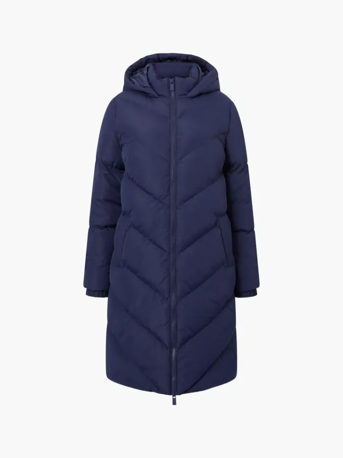 French Connection Coats and Jackets Chevron Hooded Puffer Coat Midnight 8211 Woman