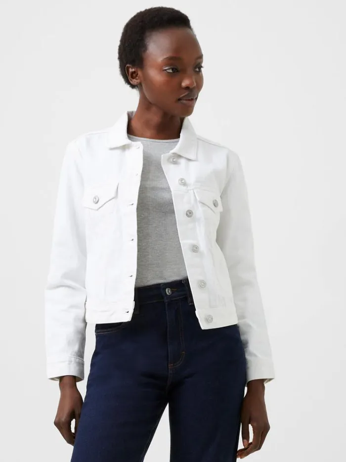 French Connection Coats and Jackets Denim Jacket White 8211 Woman