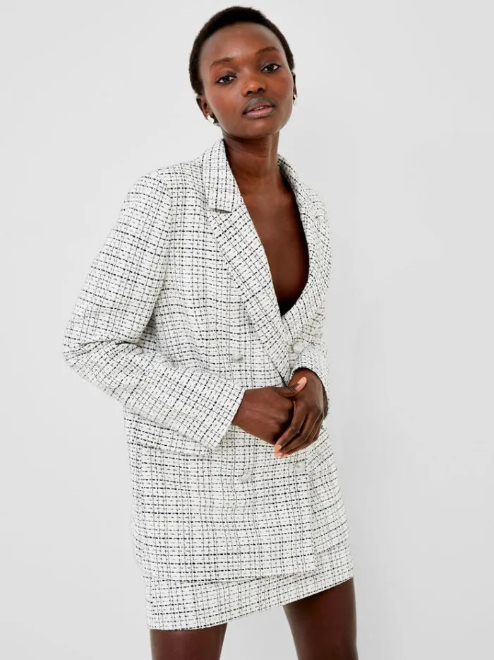 French Connection Coats and Jackets Effie Boucle Blazer Classic Creamblacko 8211 Woman French Connection Coats and Jackets Effie Boucle Blazer Classic Creamblacko 8211 Woman