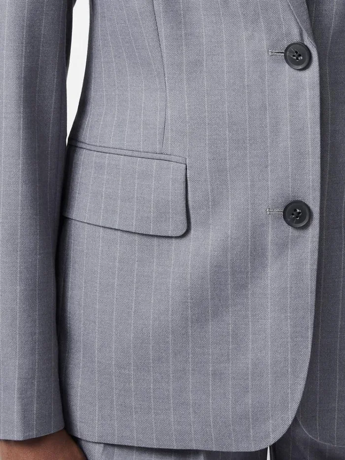 French Connection Coats and Jackets Fiorella Pinstripe Blazer Grey 8211 Woman