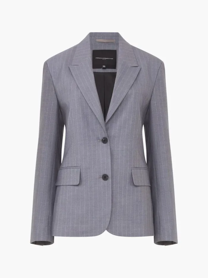French Connection Coats and Jackets Fiorella Pinstripe Blazer Grey 8211 Woman