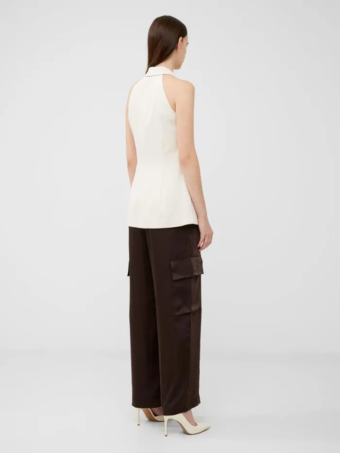 French Connection Coats and Jackets Harrie Suiting Halterneck Waistcoat Classic Cream 8211 Woman