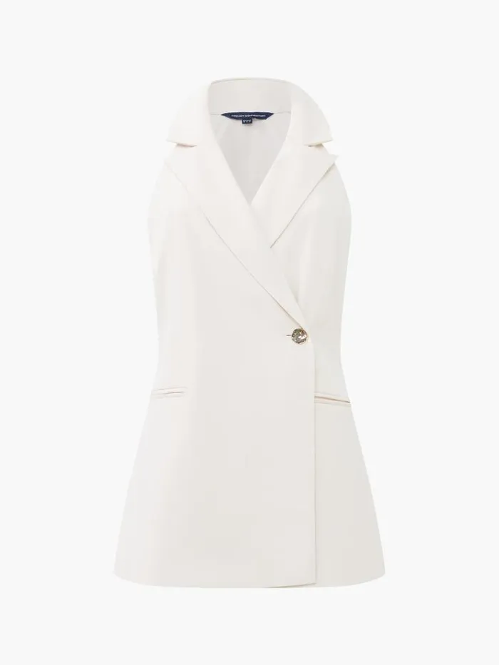 French Connection Coats and Jackets Harrie Suiting Halterneck Waistcoat Classic Cream 8211 Woman