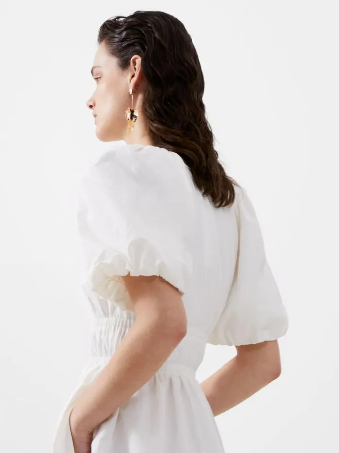 French Connection Dresses Alora Midi Dress Summer White 8211 Woman