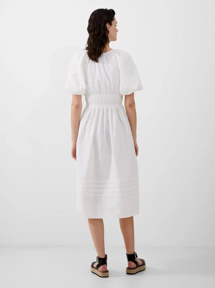 French Connection Dresses Alora Midi Dress Summer White 8211 Woman