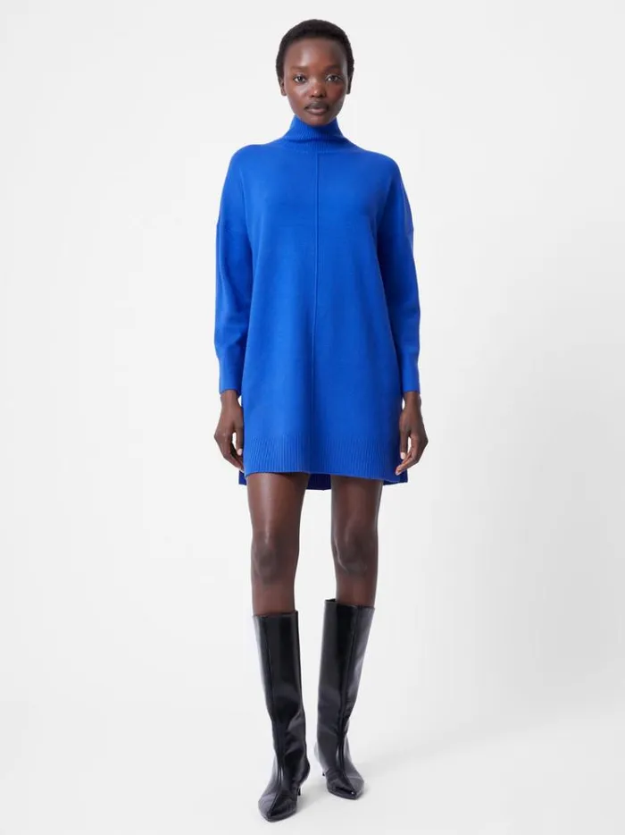 French Connection Dresses Babysoft Roll Neck Seam Mini Dress Cobalt 8211 Woman