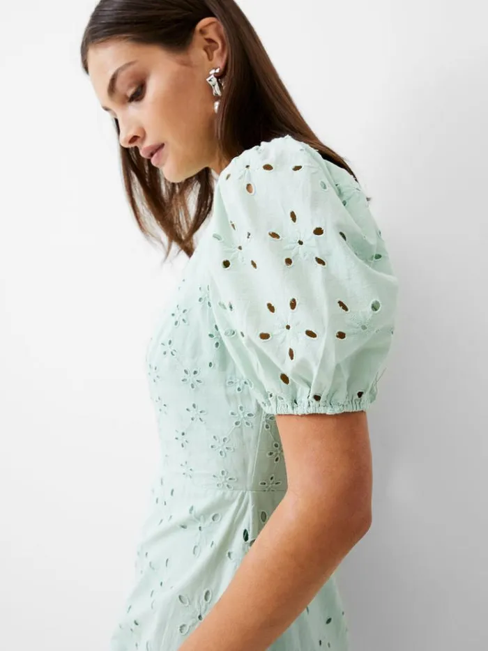 French Connection Dresses Broderie Tiered Midi Dress Mint 8211 Woman