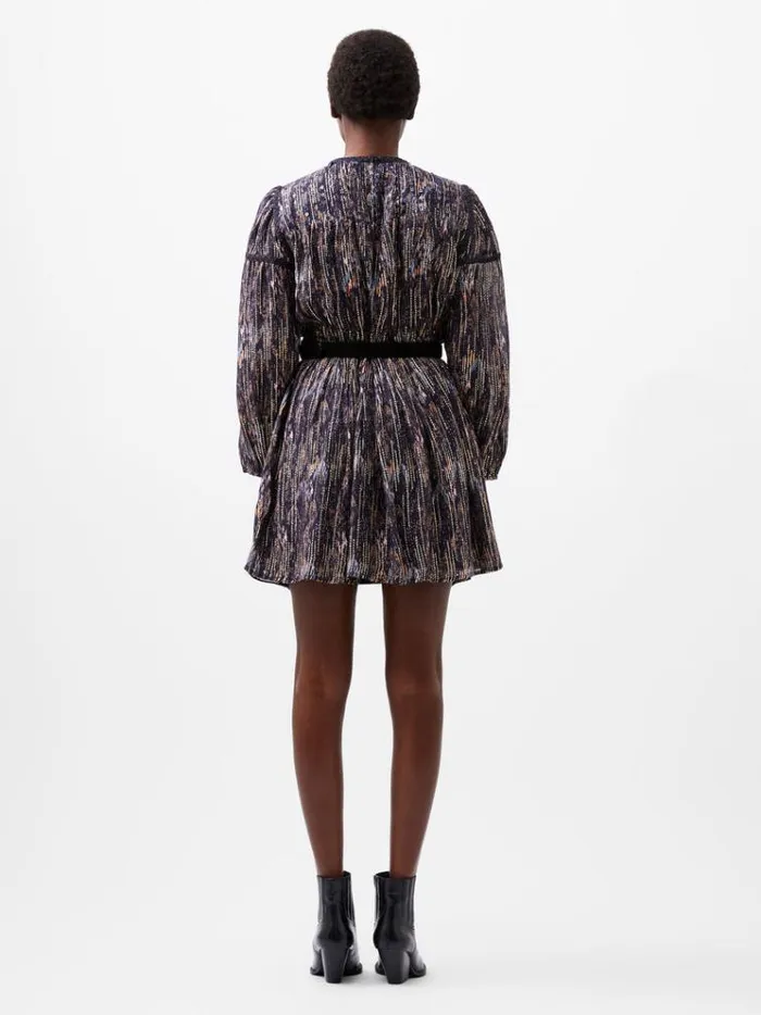 French Connection Dresses Carissa Lurex Jacquard Sequin Mini Dress Marine 8211 Woman
