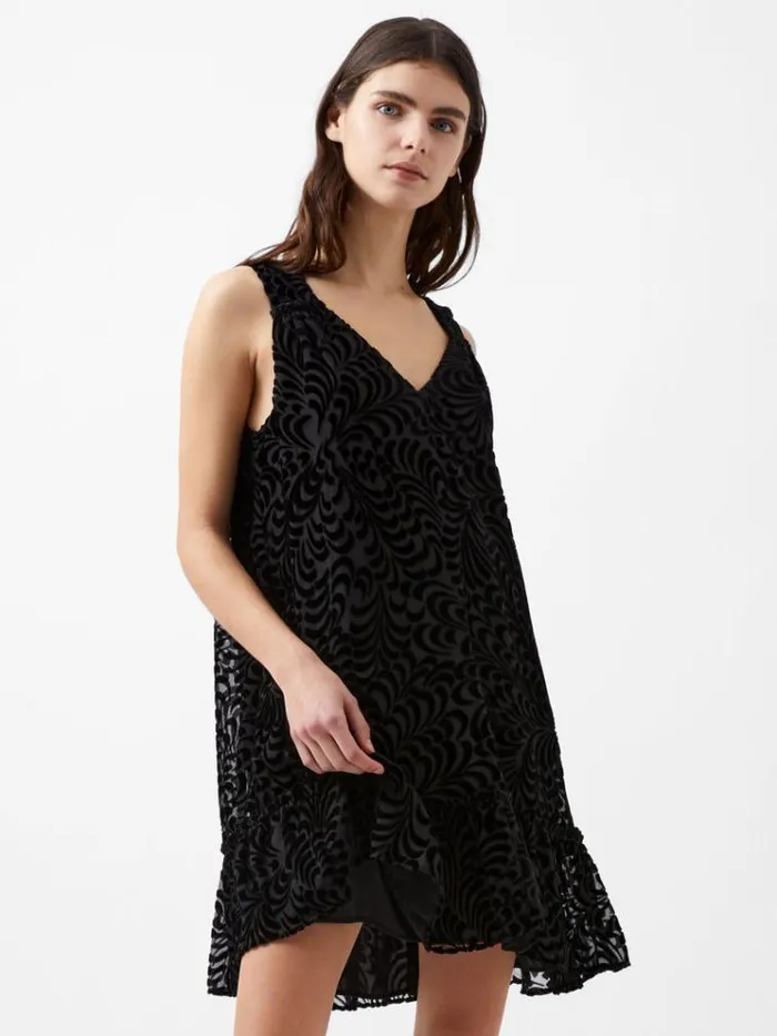 French Connection Dresses Diandra Devore Shift Dress Blackout 8211 Woman