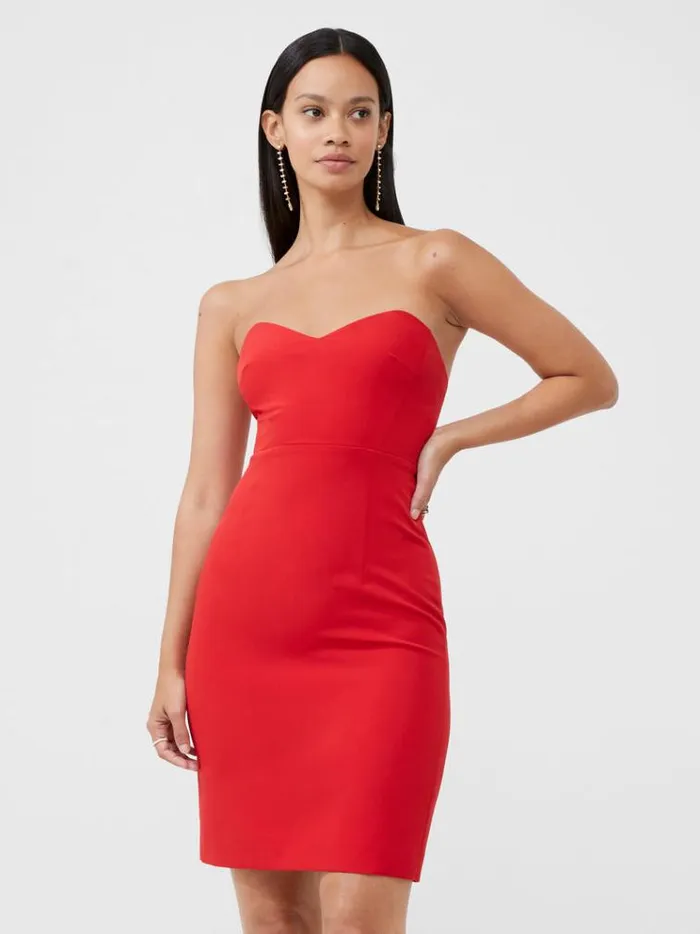 French Connection Dresses Echo Crepe Mini Dress Royal Scarlet 8211 Woman