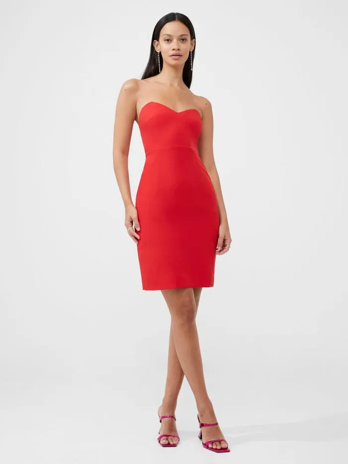French Connection Dresses Echo Crepe Mini Dress Royal Scarlet 8211 Woman