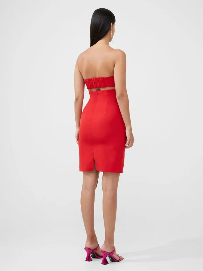 French Connection Dresses Echo Crepe Mini Dress Royal Scarlet 8211 Woman