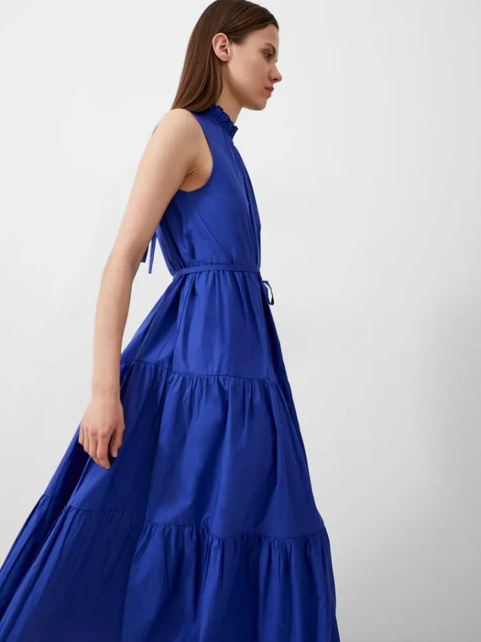 French Connection Dresses Era Poplin Midi Dress Royal Blue 8211 Woman