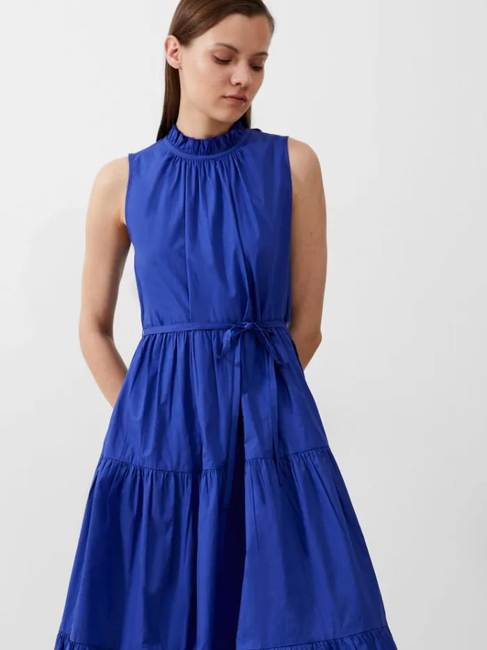 French Connection Dresses Era Poplin Midi Dress Royal Blue 8211 Woman