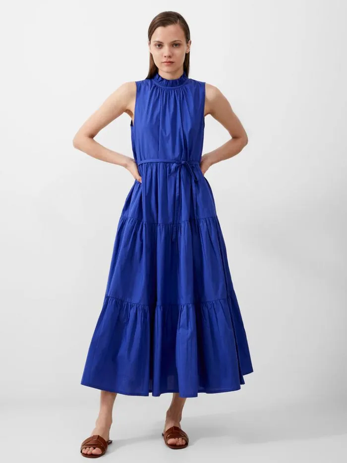 French Connection Dresses Era Poplin Midi Dress Royal Blue 8211 Woman