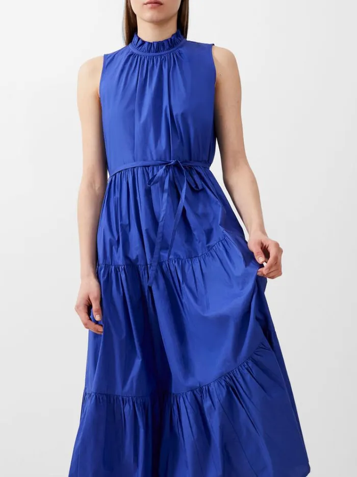 French Connection Dresses Era Poplin Midi Dress Royal Blue 8211 Woman