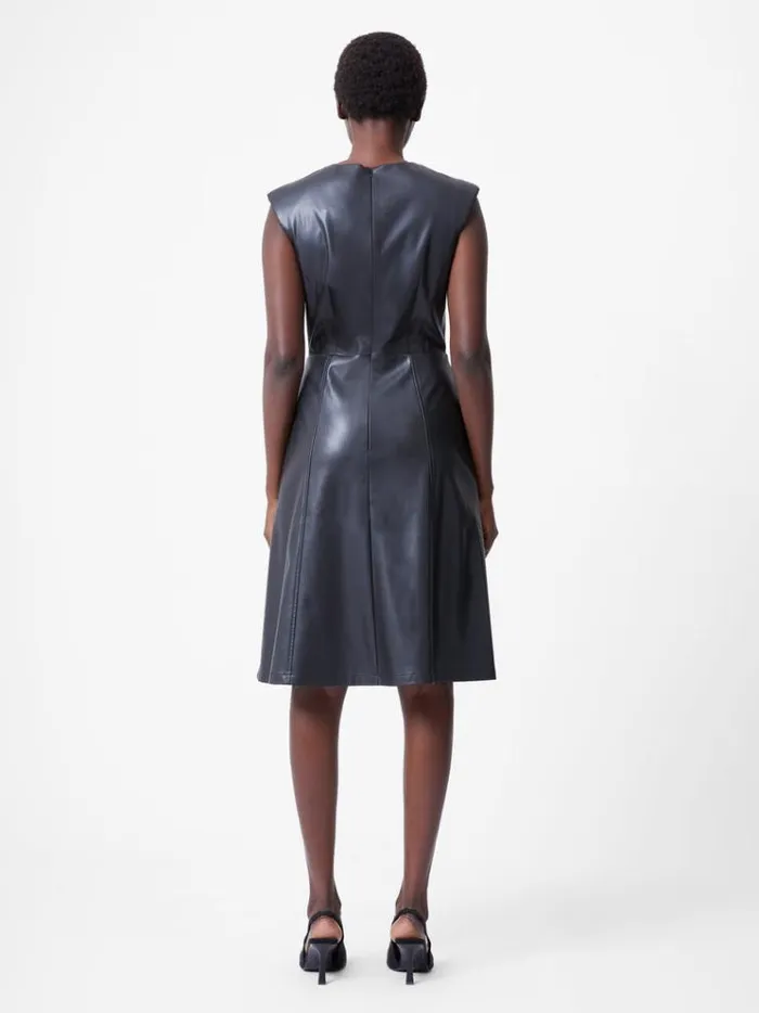 French Connection Dresses Faux Leather Sleeveless Dress Black 8211 Woman