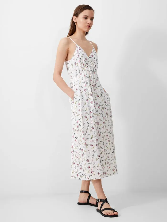French Connection Dresses Floriana Faron Drape Sundress Summer White Multi 8211 Woman French Connection Dresses Floriana Faron Drape Sundress Summer White Multi 8211 Woman
