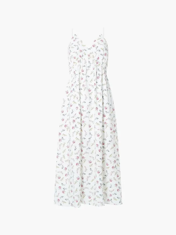 French Connection Dresses Floriana Faron Drape Sundress Summer White Multi 8211 Woman