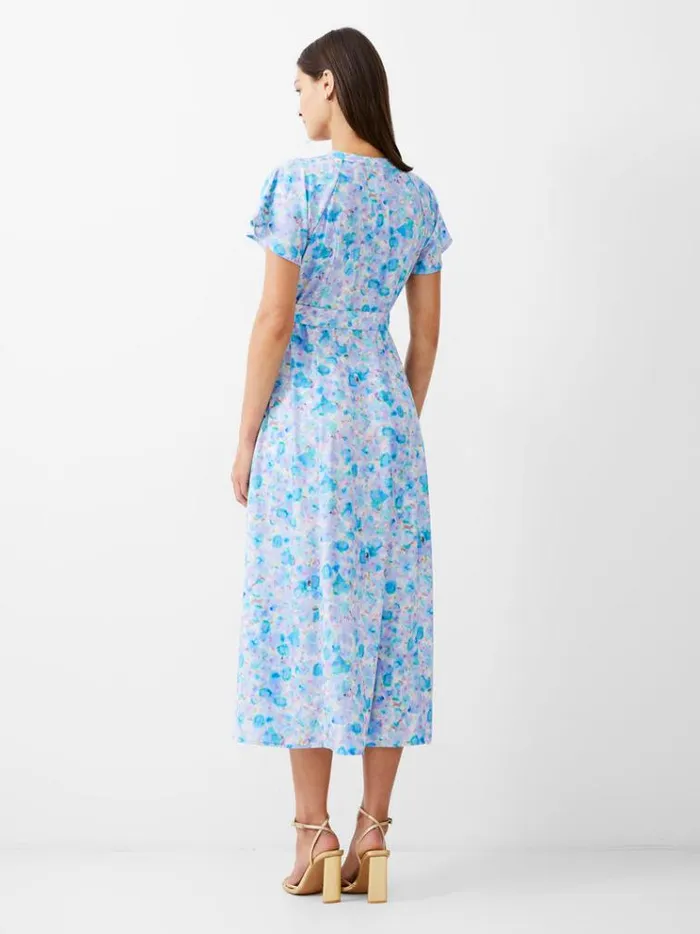 French Connection Dresses Gretha Belted VNeckline Dress Still Water 8211 Woman