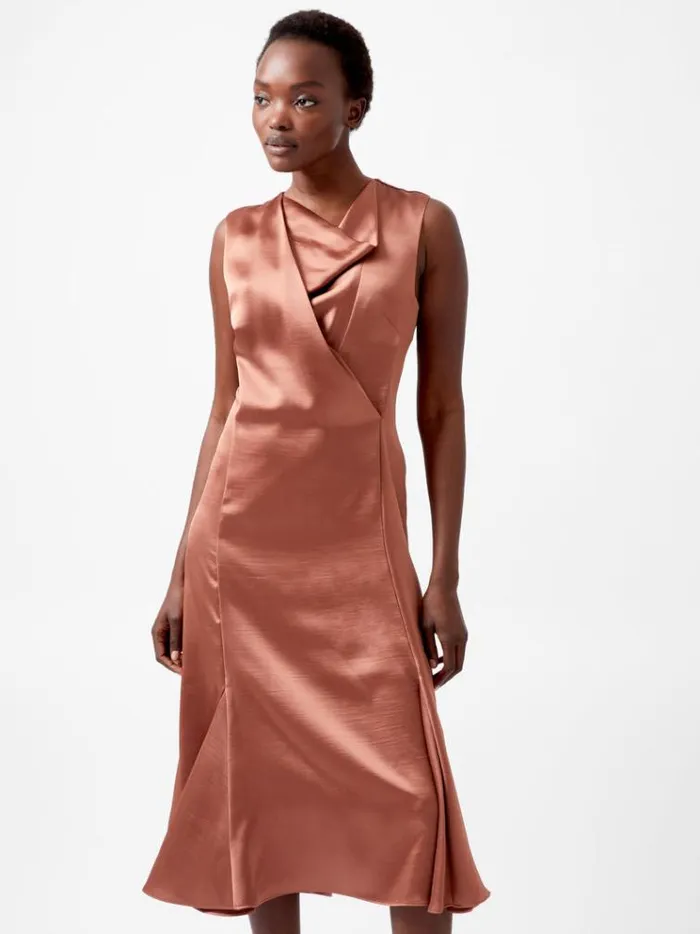 French Connection Dresses Irina Satin Sleeveless Cowl Neck Dress Russet Brown 8211 Woman French Connection Dresses Irina Satin Sleeveless Cowl Neck Dress Russet Brown 8211 Woman