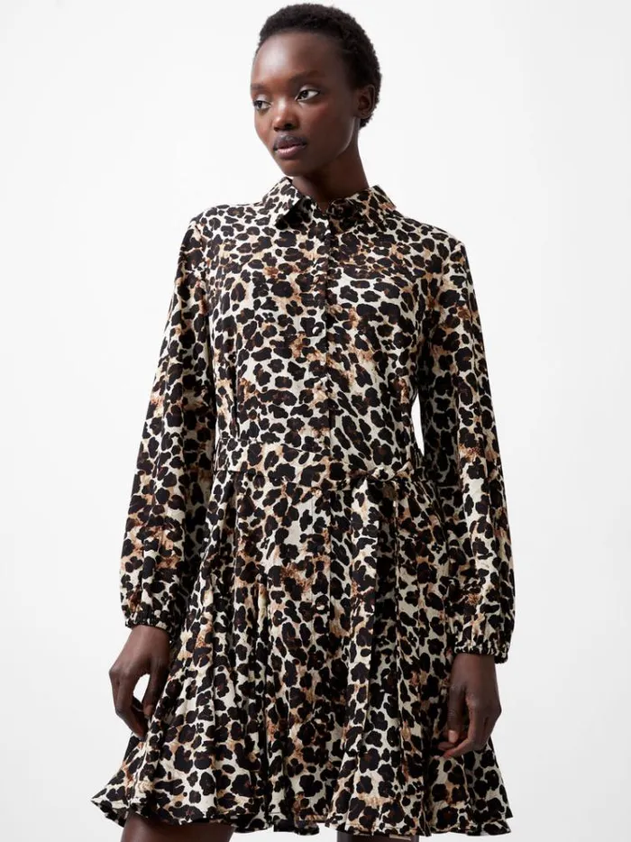 French Connection Dresses Leopard Print Swing Dress Multi 8211 Woman