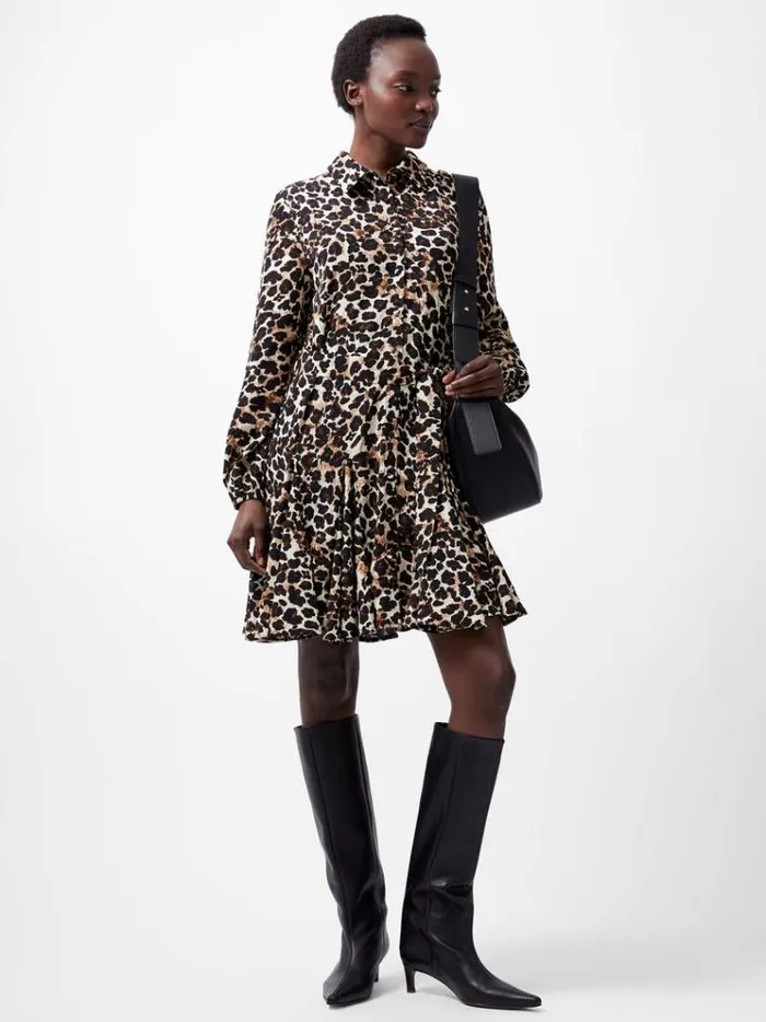 French Connection Dresses Leopard Print Swing Dress Multi 8211 Woman
