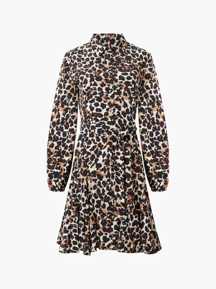French Connection Dresses Leopard Print Swing Dress Multi 8211 Woman
