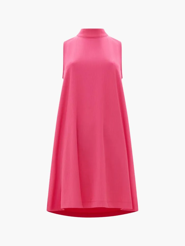 French Connection Dresses Ribbed Jersey Bow Back Mini Dress Fuschia 8211 Woman