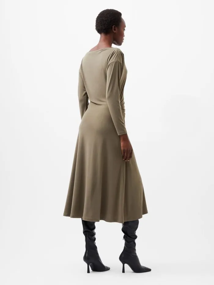 French Connection Dresses Samira Jersey Dress Tarmac Khaki 8211 Woman
