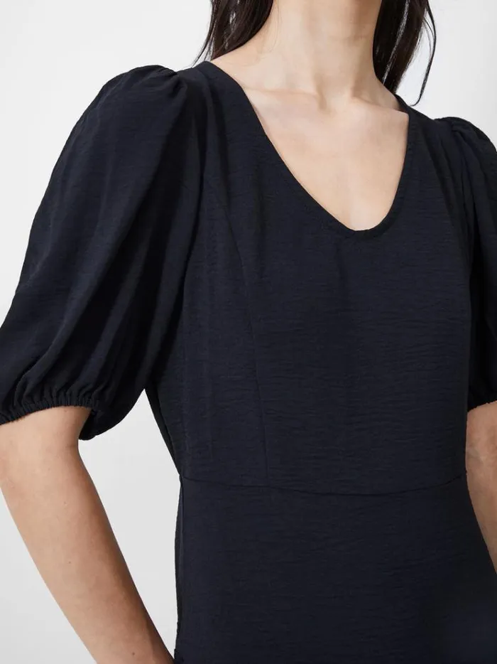 French Connection Dresses Vee Tiered Crinkle Mini Dress Black 8211 Woman