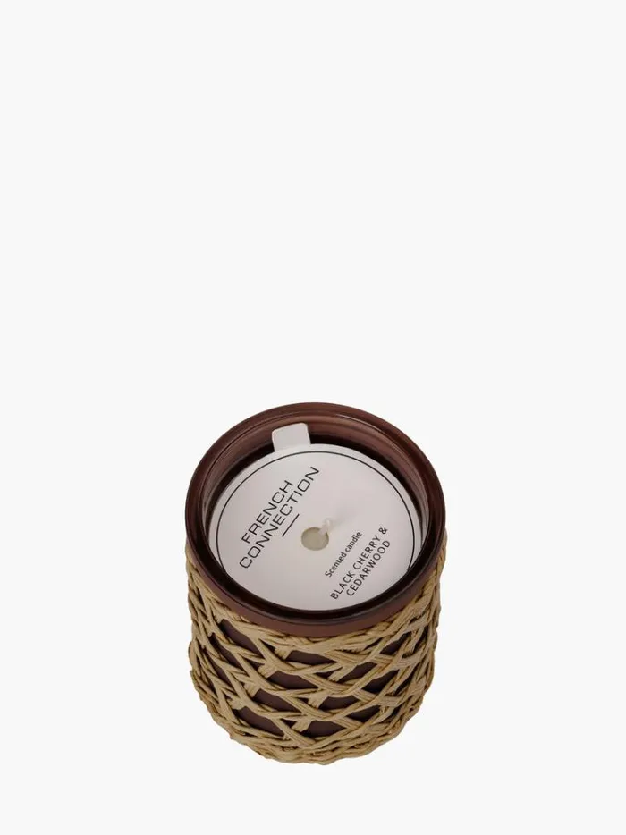 French Connection Home Accessories Black Cherry and Cedarwood Artisan 200g Candle Natural 8211 Home