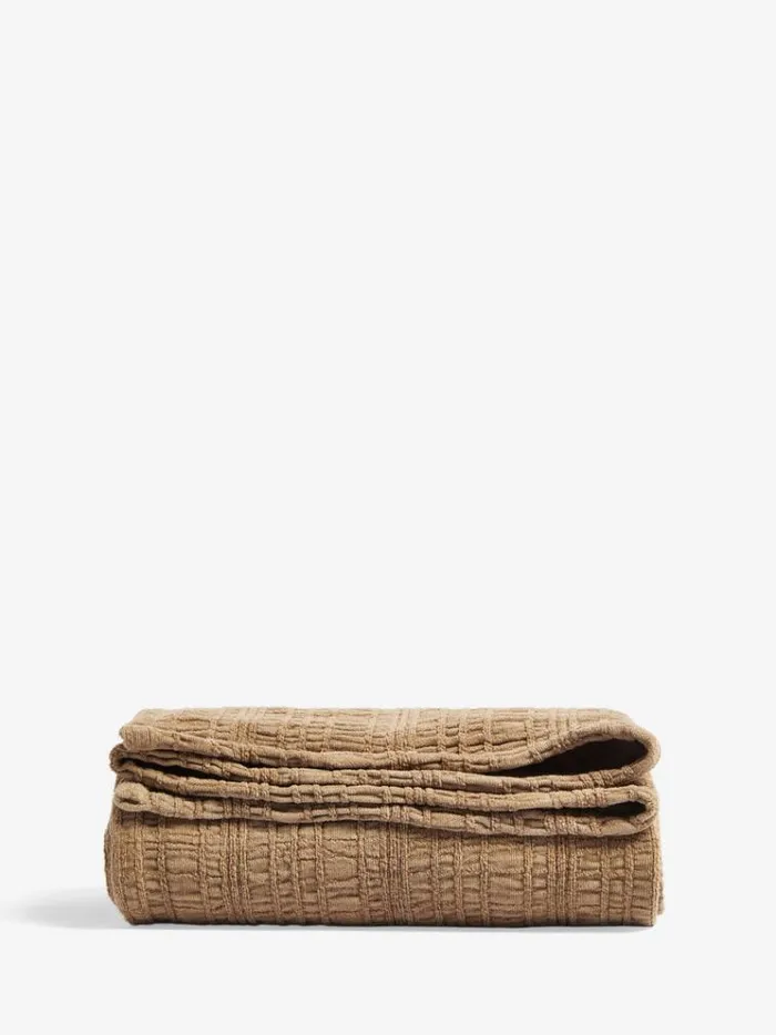 French Connection Home Accessories Cadley Eco Textured Throw Natural Cream 8211 Home