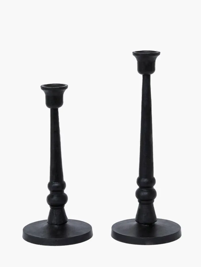 French Connection Home Accessories Large Kala Candle Holder Black 8211 Home