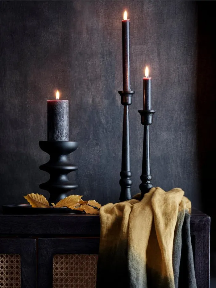 French Connection Home Accessories Large Kala Candle Holder Black 8211 Home
