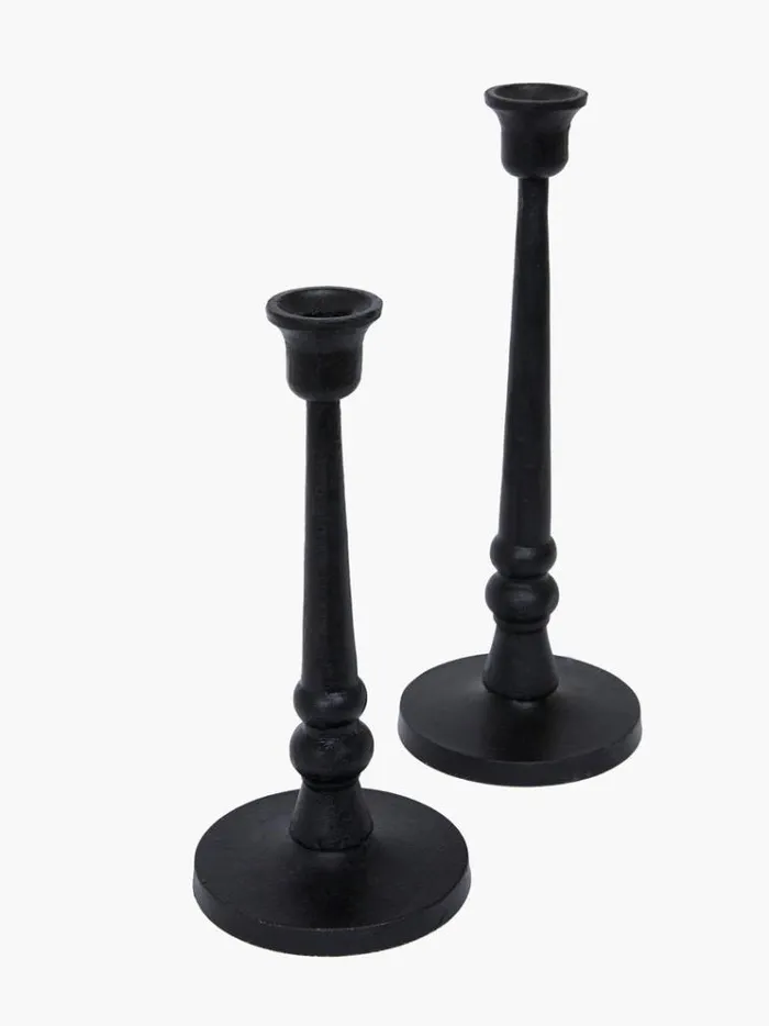 French Connection Home Accessories Large Kala Candle Holder Black 8211 Home