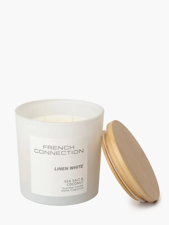 French Connection Home Accessories Linen White Serenity 322g Candle Sea Saltcoconut 8211 Home