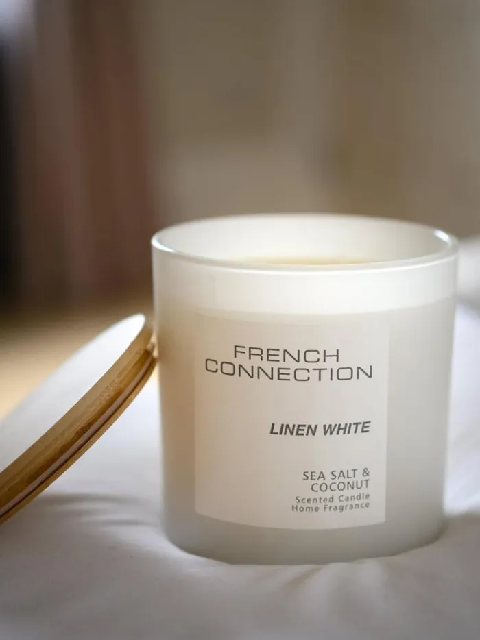 French Connection Home Accessories Linen White Serenity 322g Candle Sea Saltcoconut 8211 Home