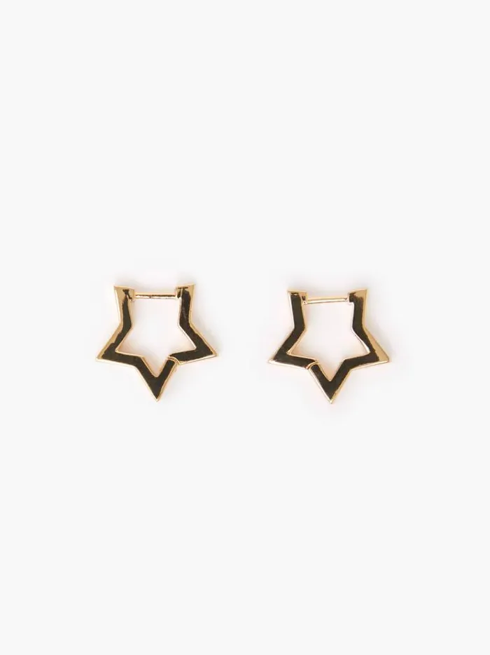 French Connection Jewellery Chunky Star Hoop Earrings Gold 8211 Woman