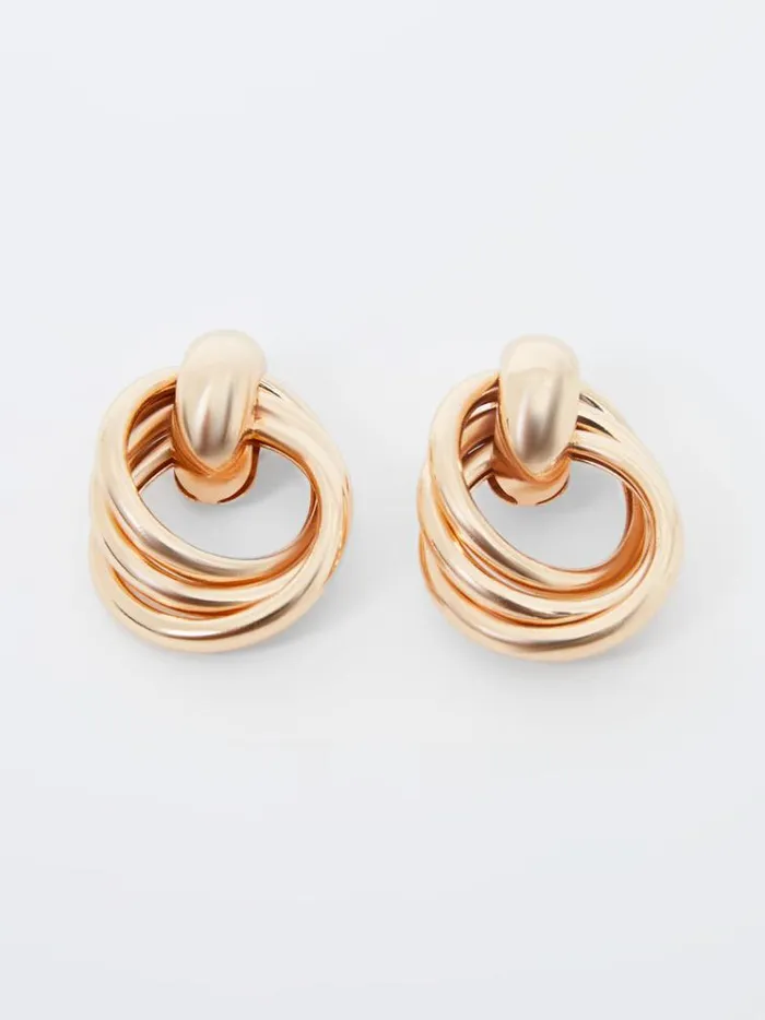 French Connection Jewellery Interlocking Metal Knot Earrings Gold 8211 Woman