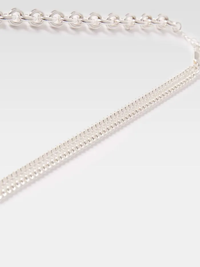 French Connection Jewellery Mixed Chunky Chain Necklace Silver 8211 Woman