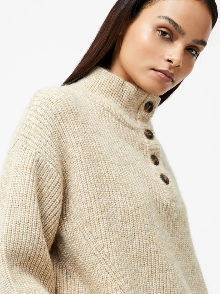 French Connection Jumpers and Cardigans 14 Button Drop Shoulder Jumper Lgt Camel Mel 8211 Woman French Connection Jumpers and Cardigans 14 Button Drop Shoulder Jumper Lgt Camel Mel 8211 Woman