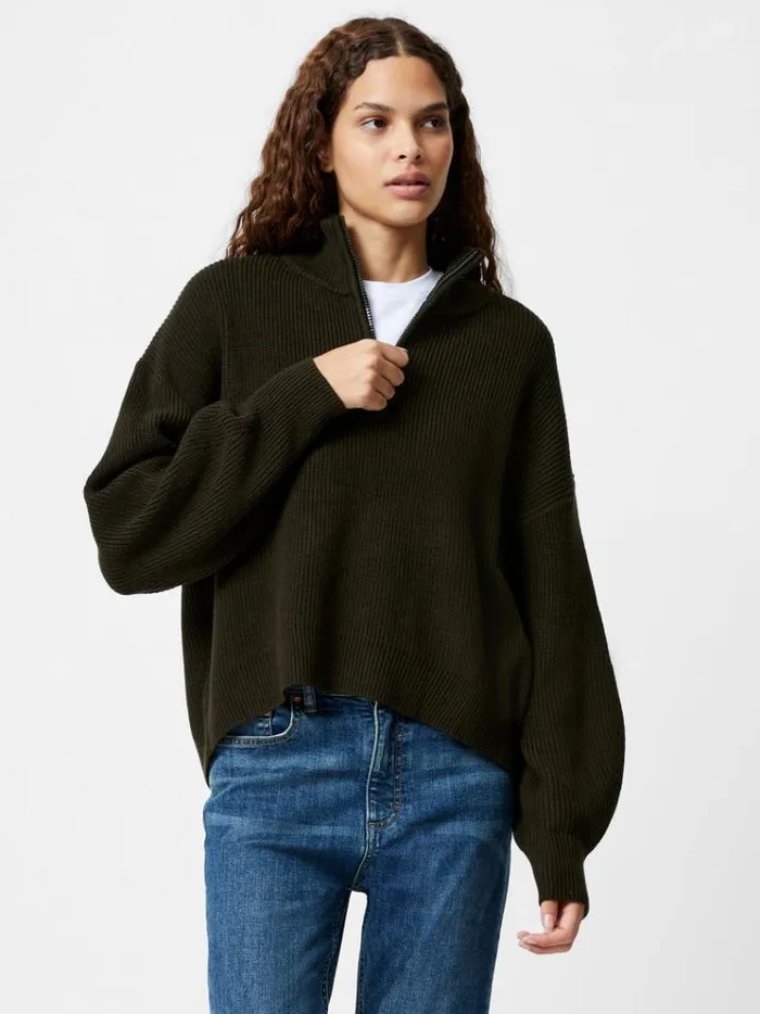French Connection Jumpers and Cardigans Babysoft Half Zip Jumper Brunswick Green 8211 Woman French Connection Jumpers and Cardigans Babysoft Half Zip Jumper Brunswick Green 8211 Woman