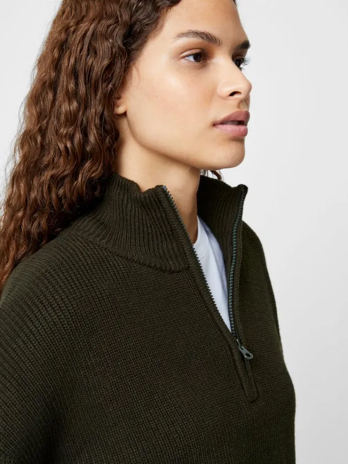 French Connection Jumpers and Cardigans Babysoft Half Zip Jumper Brunswick Green 8211 Woman