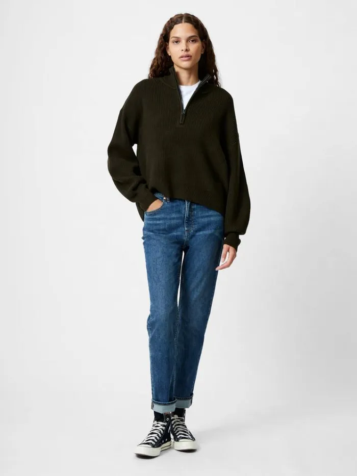 French Connection Jumpers and Cardigans Babysoft Half Zip Jumper Brunswick Green 8211 Woman