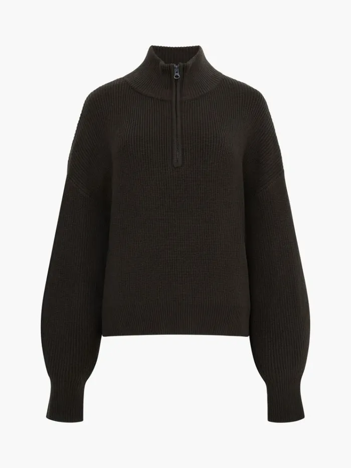 French Connection Jumpers and Cardigans Babysoft Half Zip Jumper Brunswick Green 8211 Woman