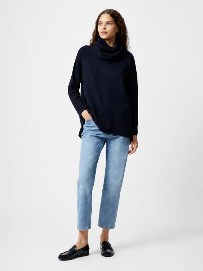 French Connection Jumpers and Cardigans Babysoft Ribbed Cowl Neck Jumper Midnight 8211 Woman