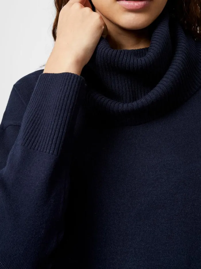 French Connection Jumpers and Cardigans Babysoft Ribbed Cowl Neck Jumper Midnight 8211 Woman